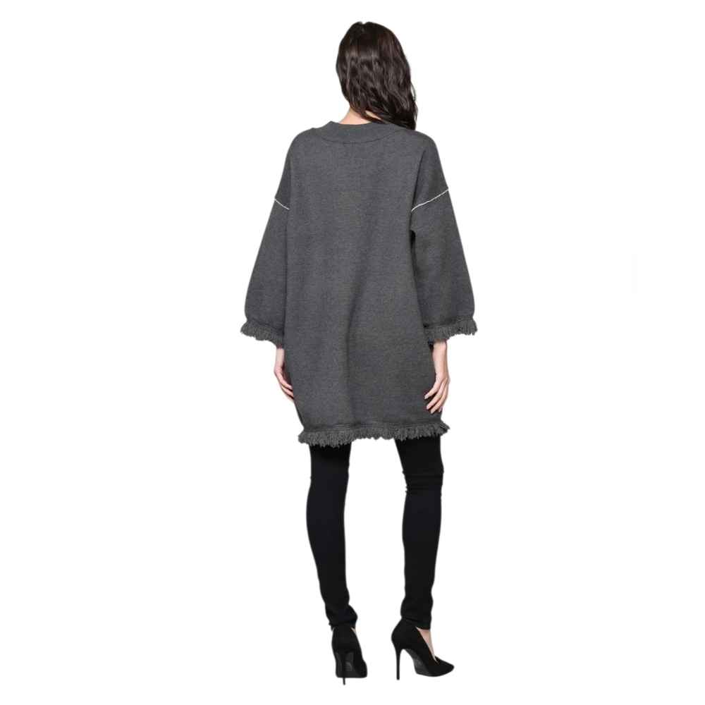 Joh Susie Gray Oversized Tunic Sweater/ Dress Size S - Picture 3 of 12